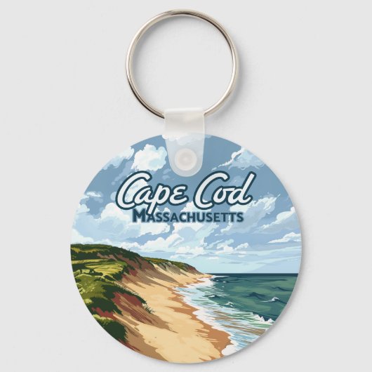 Cape Cod Beach Seashore Massachusetts Blauw Sleutelhanger (Voorkant)
