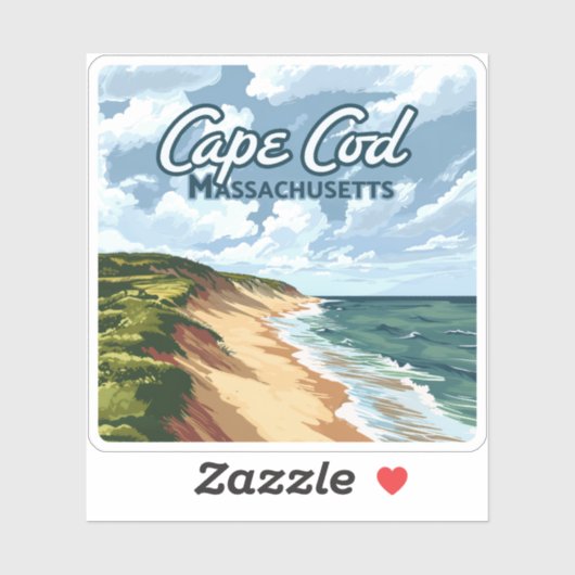 Cape Cod Beach Seashore Massachusetts Blauw Sticker (Vel)