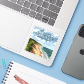 Cape Cod Beach Seashore Massachusetts Blauw Sticker (Laptop met iPhone)