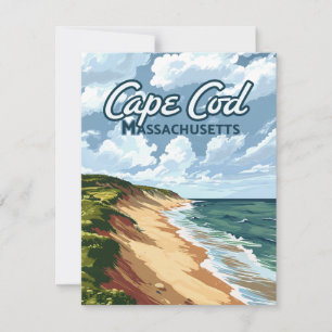 Cape Cod Beach Seashore Massachusetts Blauwe Kaart