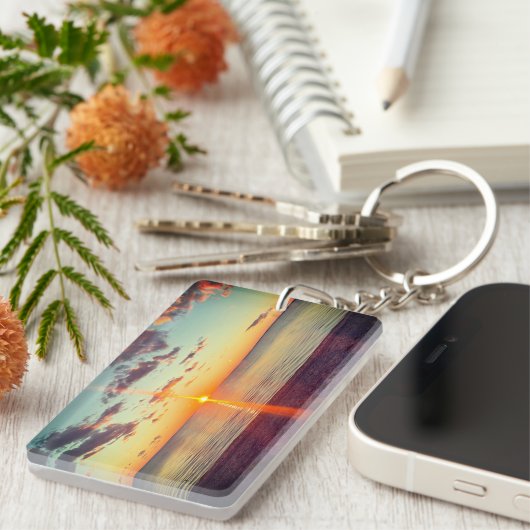 Cape Cod Beach Sunset Photo Sleutelhanger (Voorkant Rechts)