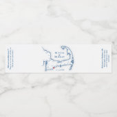 Cape Cod bestemming bruiloft elegant Waterfles Etiket (Enkel label)