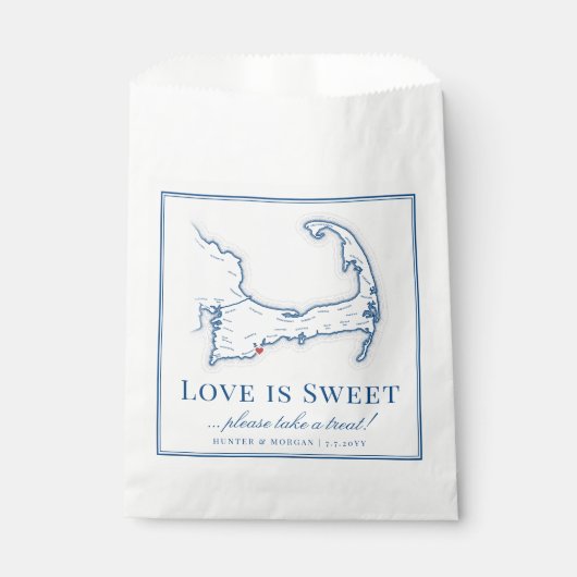 Cape Cod Bestemming Bruiloft Liefde is Zoet Bedankzakje (Voorkant)