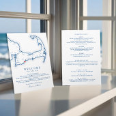 Cape Cod Bestemming Bruiloft Welkomstroute Bedankkaart