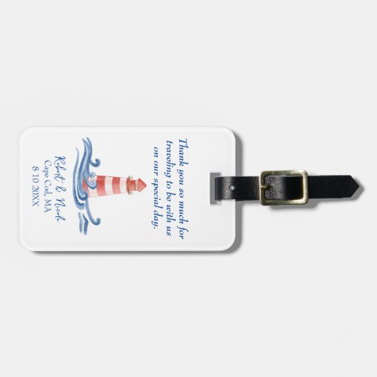 Cape Cod Bestemming Trouwacrylic Bagagelabel (Voorkant horizontaal)