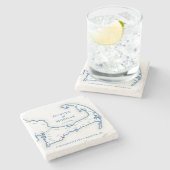 Cape Cod Bestemmings Huwelijksgeschenk Stenen Onderzetter (Zijkant)