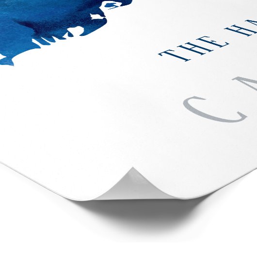 Cape Cod Blue Waterverf Map Familie ingesteld Poster (Hoek)