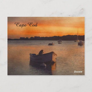 Cape Cod Boats op Sunset Post Card Briefkaart