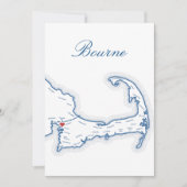 Cape Cod Bourne Huwelijkskaart met Tafelnaam Kaart (Voorkant)