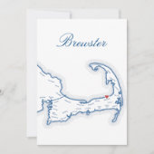 Cape Cod Brewster Kaart Bruiloft Tafel Naamkaart (Voorkant)