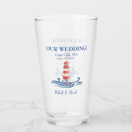Cape Cod bruiloft glas Tumbler (Achterkant)