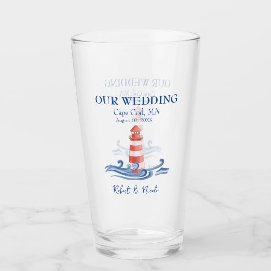 Cape Cod bruiloft glas Tumbler (Voorkant)