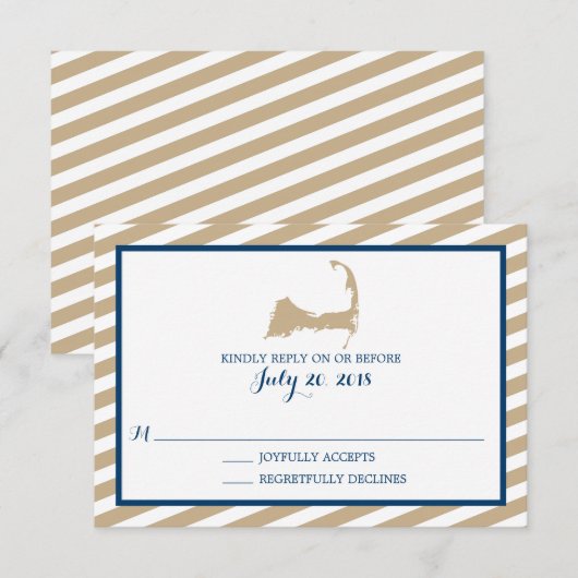 Cape Cod | Bruiloft RSVP Kaartje (Voorkant / Achterkant)