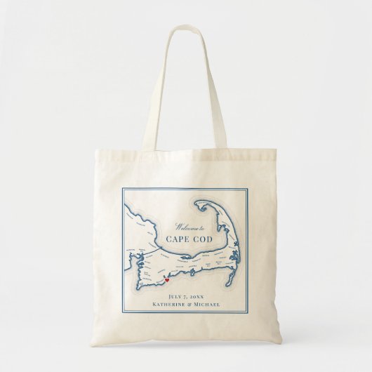 Cape Cod bruiloft Welkom Canvas tas (Voorkant)