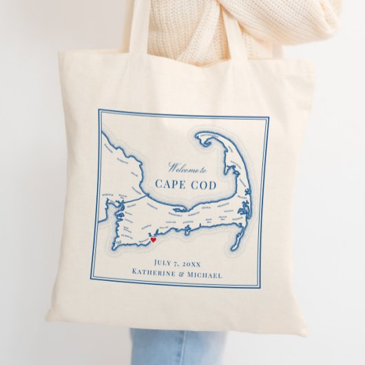 Cape Cod bruiloft Welkom Canvas tas