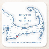 Cape Cod Bruiloft Welkomstfeest Cocktail Uur Kartonnen Onderzetters (Voorkant)