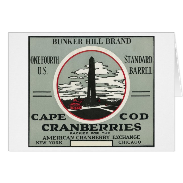 Cape Cod Bunker Hill Brand Cranberry Label (Voorkant Horizontaal)