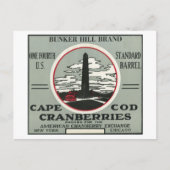 Cape Cod Bunker Hill Brand Cranberry Label Briefkaart (Voorkant)