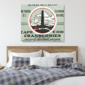 Cape Cod Bunker Hill Brand Cranberry Label Canvas Afdruk (Insitu (Slaapkamer))