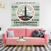 Cape Cod Bunker Hill Brand Cranberry Label Canvas Afdruk (Insitu (Woonkamer))