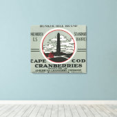 Cape Cod Bunker Hill Brand Cranberry Label Canvas Afdruk (Insitu (Houten vloer))