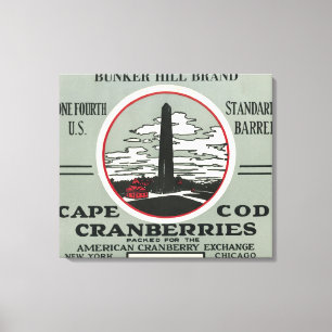 Cape Cod Bunker Hill Brand Cranberry Label Canvas Afdruk