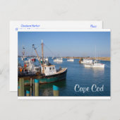 Cape Cod Chatham Mass Boats in Bay Post Card Briefkaart (Voorkant / Achterkant)