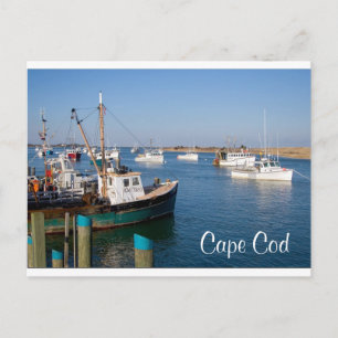 Cape Cod Chatham Mass Boats in Bay Post Card Briefkaart