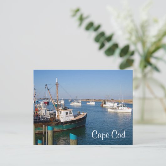 Cape Cod Chatham Mass Boats in Bay Post Card Briefkaart (Staand voorkant)