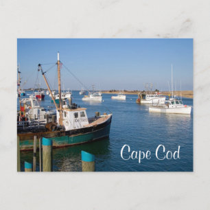 Cape Cod Chatham Mass Boats in Bay Post Card Briefkaart