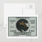 Cape Cod Chipmunk Brand Cranberry Label Briefkaart (Voorkant / Achterkant)