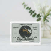 Cape Cod Chipmunk Brand Cranberry Label Briefkaart (Staand voorkant)