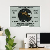 Cape Cod Chipmunk Brand Cranberry Label Poster (Thuiskantoor)