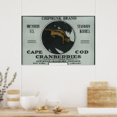 Cape Cod Chipmunk Brand Cranberry Label Poster (Keuken)