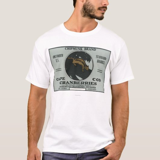 Cape Cod Chipmunk Brand Cranberry Label T-shirt (Voorkant)
