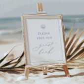 CAPE COD Coastal Blue Guest Book Sign Poster