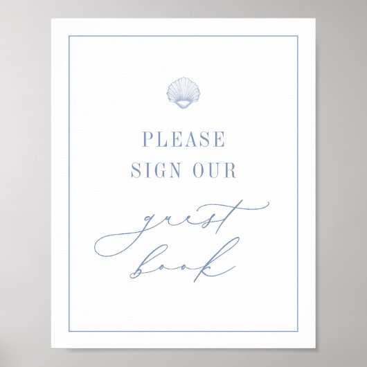 CAPE COD Coastal Blue Guest Book Sign Poster (Voorkant)