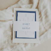 CAPE COD Coastal Blue Minimalist Uitnodigingen Wikkel