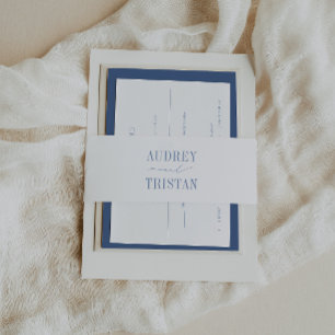 CAPE COD Coastal Blue Minimalist Uitnodigingen Wikkel