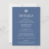 CAPE COD Coastal Blue Wedding Details Card Kaart (Voorkant)