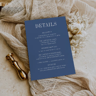 CAPE COD Coastal Blue Wedding Details Kaart
