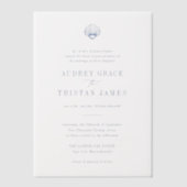 CAPE COD Coastal Blue Wedding Vellum Uitnodigingen (Voorkant)