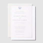 CAPE COD Coastal Blue Wedding Vellum Uitnodigingen (Offset)