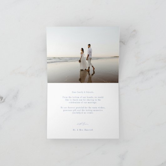 CAPE COD COASTAL Seashell Trouwfoto Bedankkaart (Binnen)