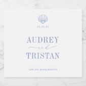 Cape COD Coastal Wedding Sparkling Wijnetiket (Enkel label)