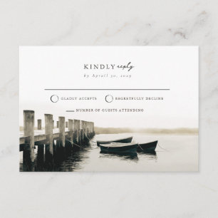 Cape Cod Dock Mail Back Moody Coastal RSVP Kaart 