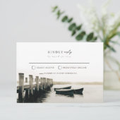 Cape Cod Dock Mail Back Moody Coastal RSVP Kaart (Staand voorkant)