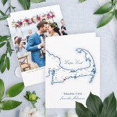 Cape Cod Elegante bestemming bruiloft Bedankkaart