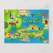 Cape Cod geïllustreerde ansichtkaart Briefkaart (Voorkant)