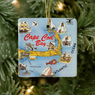 Cape Cod Geïllustreerde Versiering Keramisch Ornament